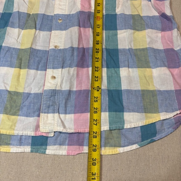 Vintage Woolrich Flannel Shirt Men’s XL Blue Pink Plaid Button Up Lightweight - Picture 5 of 6